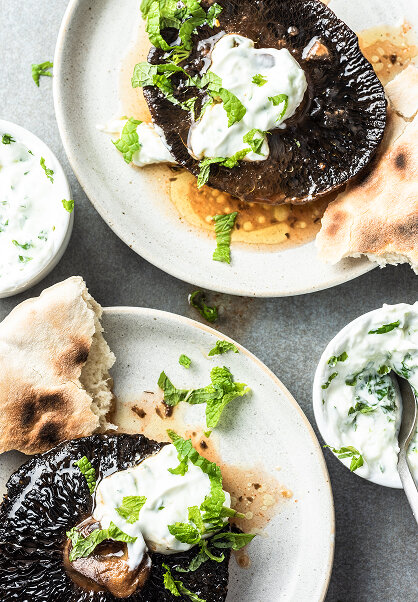 Grilled Portobello & Tzatziki Flatbreads