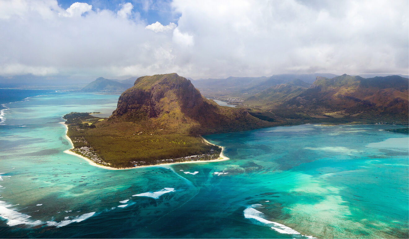Aerial view of Le Morne, Mauritius